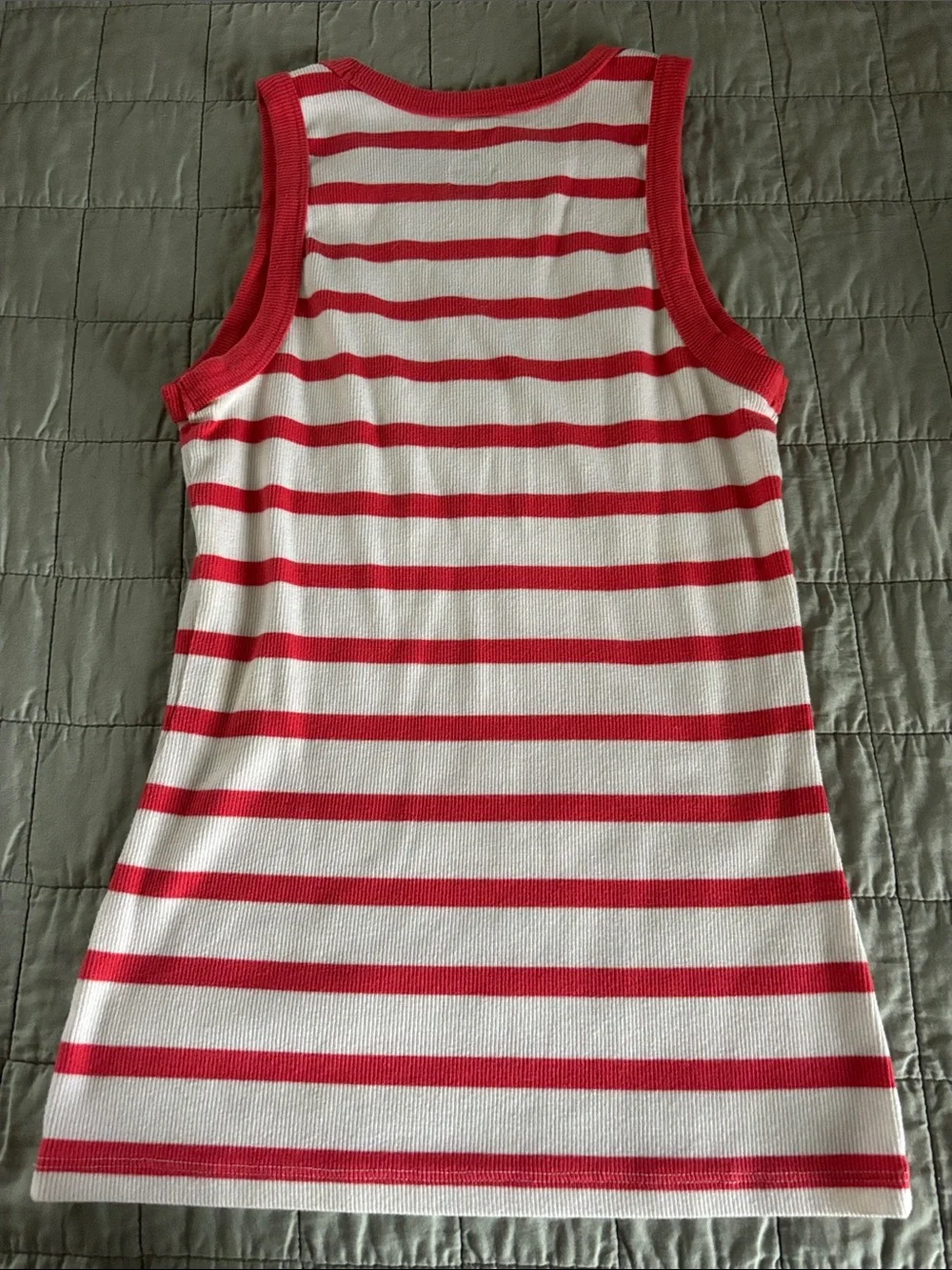 Sonoma Red & White Striped Ribbed Tank